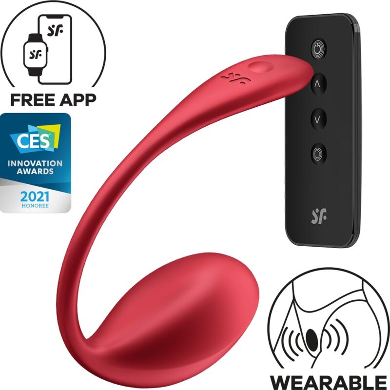 Satisfyer - shiny petal stimolatore con telecomando g-point rosso app gratuita