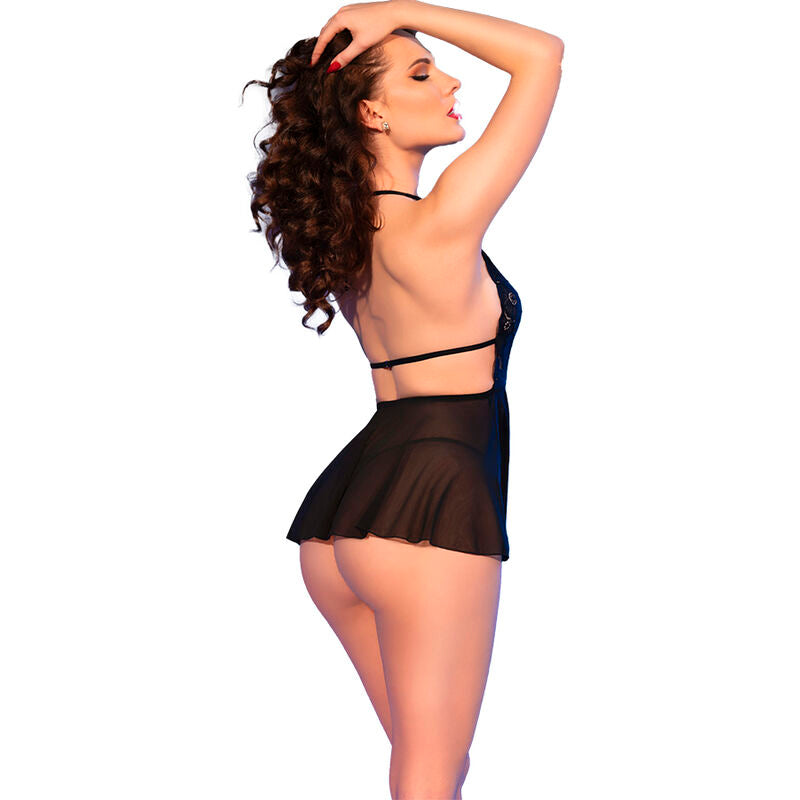 Chilirose - cr 4720 babydoll e perizoma nero m-1