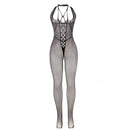 Subblime - 951788 bodystocking lungo a rete con spalline su petto e schiena nero taglia unica