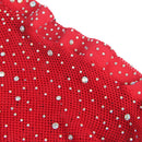 Subblime - 952181 bodystocking a rete con guanti e strass rosso taglia unica