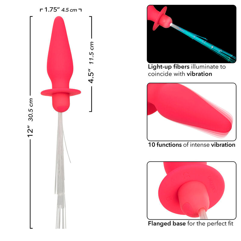 Calexotics - southern lights light up plug anale 10 vibrazioni silicone rosa