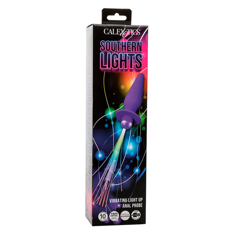 Calexotics - southern lights light up plug anale 10 vibrazioni silicone viola