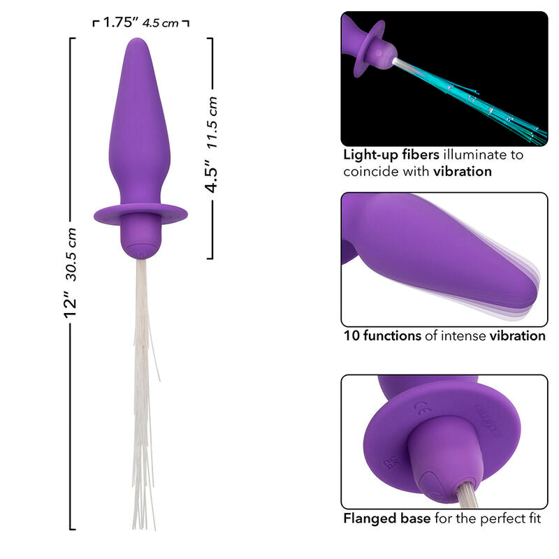 Calexotics - southern lights light up plug anale 10 vibrazioni silicone viola