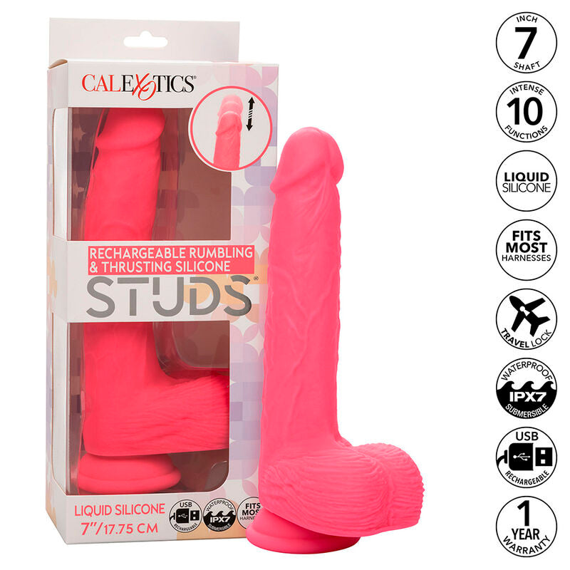 Calexotics - studs vibratore realistico 10 vibrazioni rosa