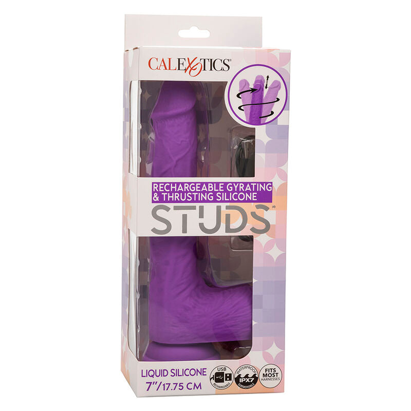 Calexotics - studs vibratore ricaricabile e rotante 10 vibrazioni viola