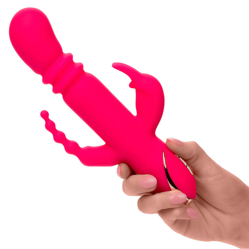 Calexotics - jack fantasy vibratore triplo riscaldato rosa coniglio