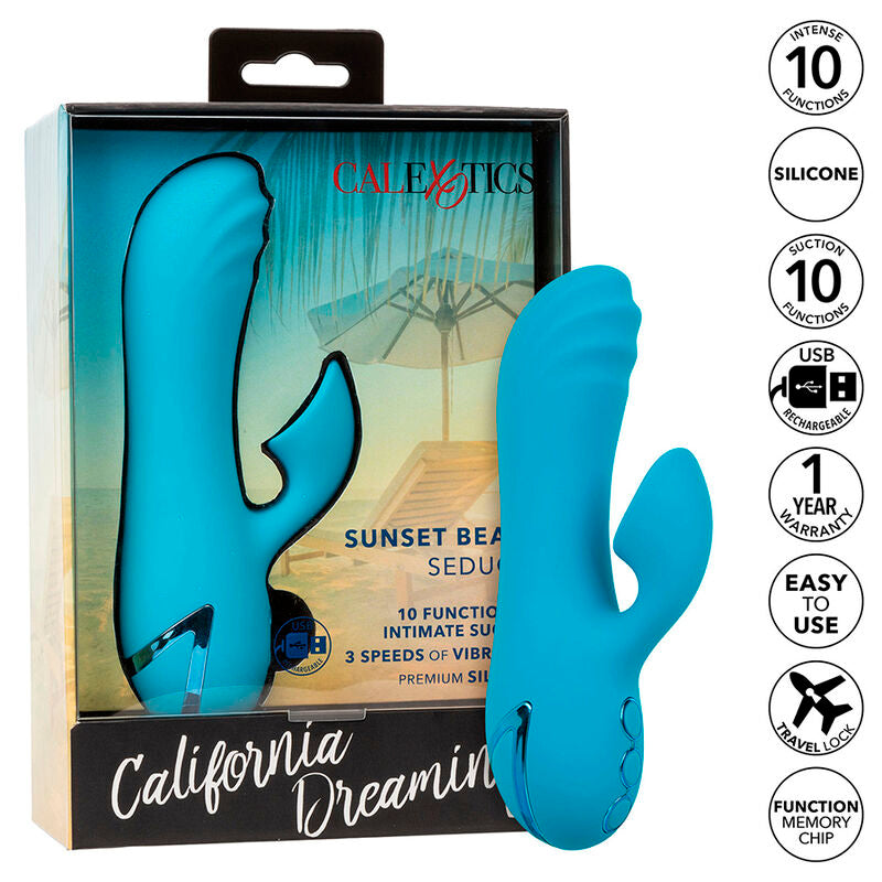 Calexotics - sunset beach seducer vibratore e stimolatore 10 funzioni blu