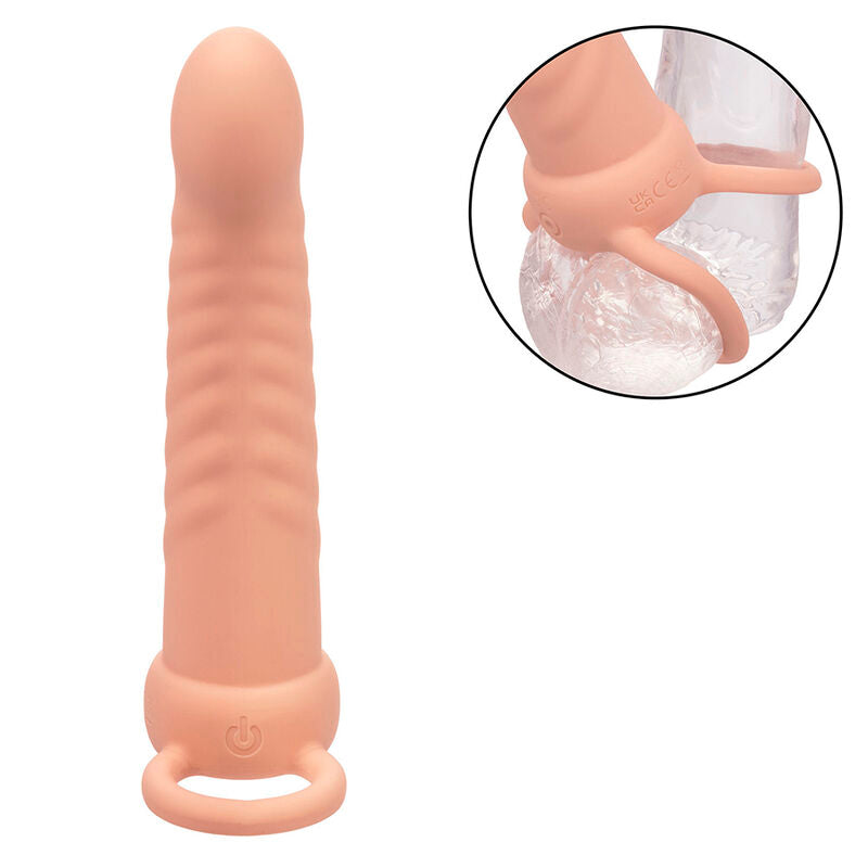 Calexotics - maxx ribbed dual penetrator 10 vibrazioni carne