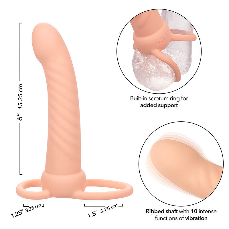 Calexotics - maxx ribbed dual penetrator 10 vibrazioni carne