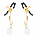 Kink - morsetti per capezzoli con perline di vetro oro 6 cm-1