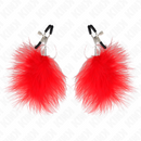 Kink - pinza per capezzoli piuma rosso 7 cm