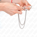 Kink - pinze per capezzoli con 2 catene sottili argento 20/23 cm