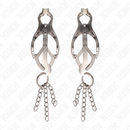 Kink - pinze per capezzoli trifoglio giapponese con catenine argento