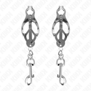 Kink - pinze per capezzoli trifoglio giapponese con ganci argento