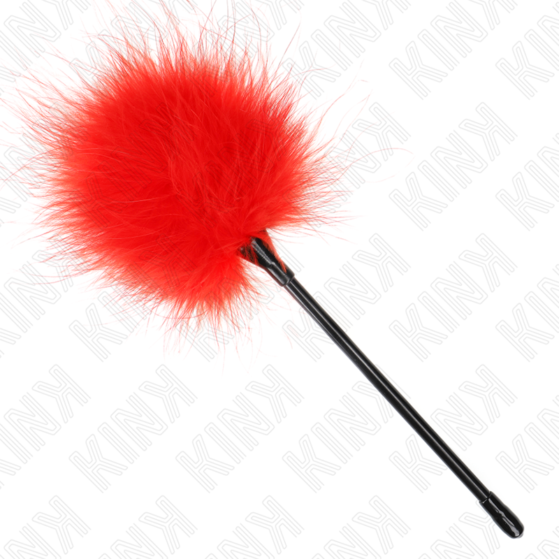 Kink - piume rosse tickle utilizzate per il kit bondage 27 cm-1