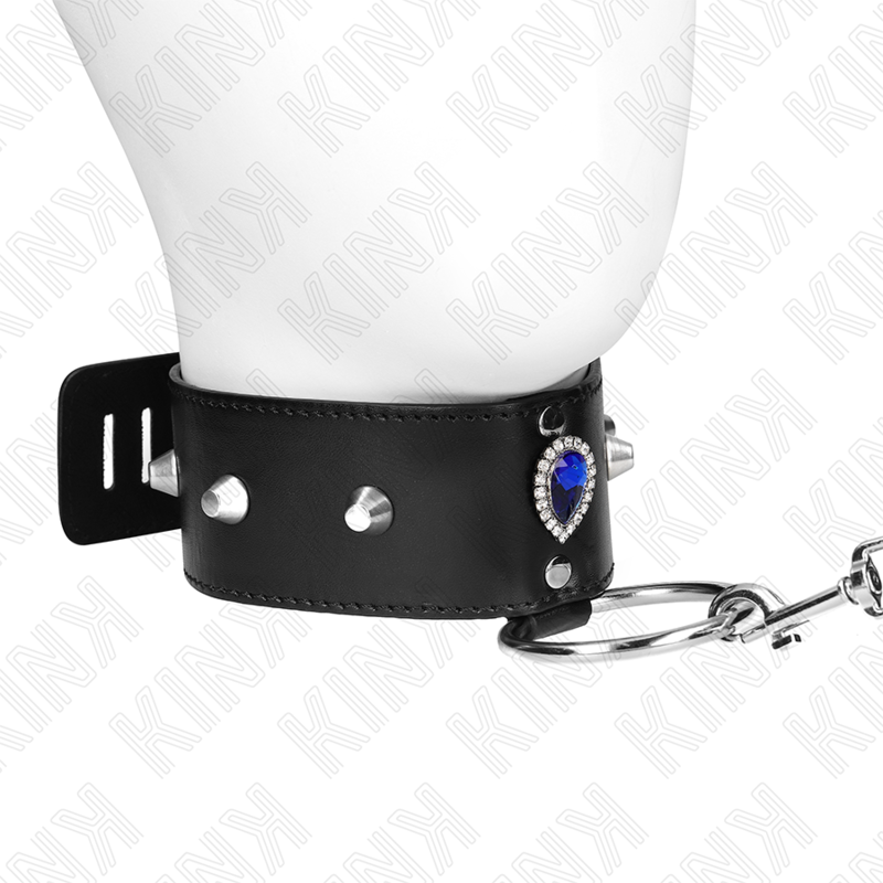 Kink - collana 65 cm con cinturino con diamanti blu regolabile 36-43 cm x 5 cm-2