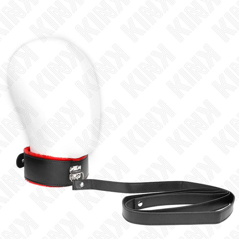 Kink - collana con cintura 116 cm con cinturino in pelle rosso regolabile 40-48 cm x 6 cm-1