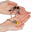 Kink - pinze per capezzoli a catena con pendente in corno 30 cm