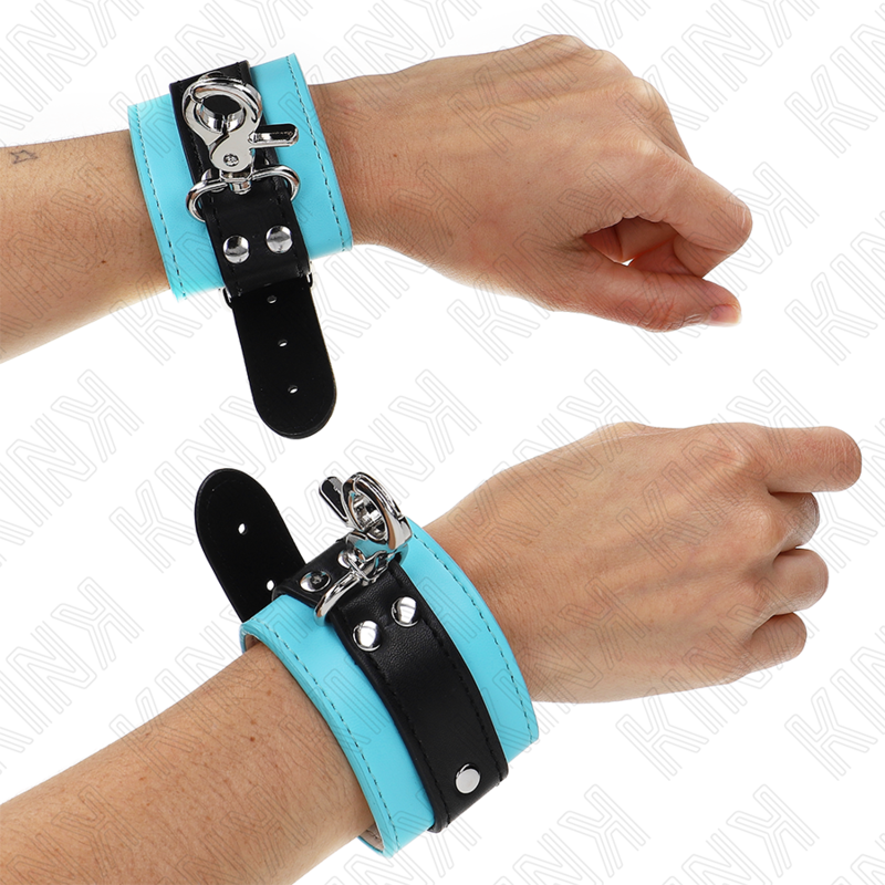 Kink - resistenza da polso premium con serratura nero / blu regolabile 21-28 cm x 5,5 cm