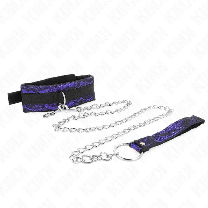 Kink - collana corta in pizzo di velluto con cintura 105 cm con profilo in nylon 44 x 5,5 cm-2