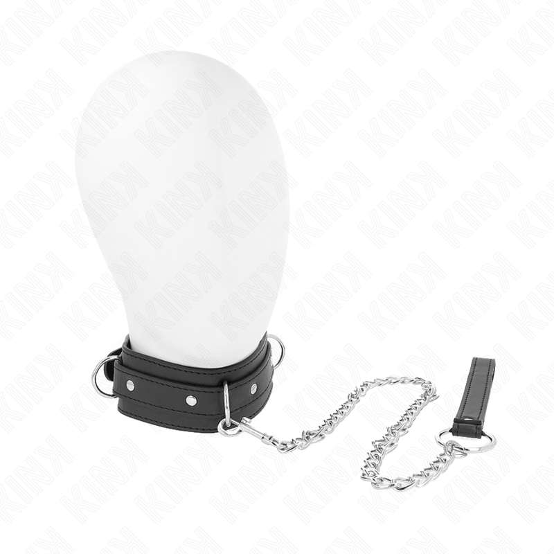 Kink - collana con guinzaglio 65 cm modello 3 anelli 1 regolabile 38-49 cm x 5 cm-1