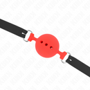 Kink - bavaglio in silicone intero 55 x 2 cm con sfera da 5 cm misura l rosso regolabile 35-51 cm-4