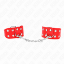 Kink - bracciali con doppia linea di borchie regolabili rosso-1