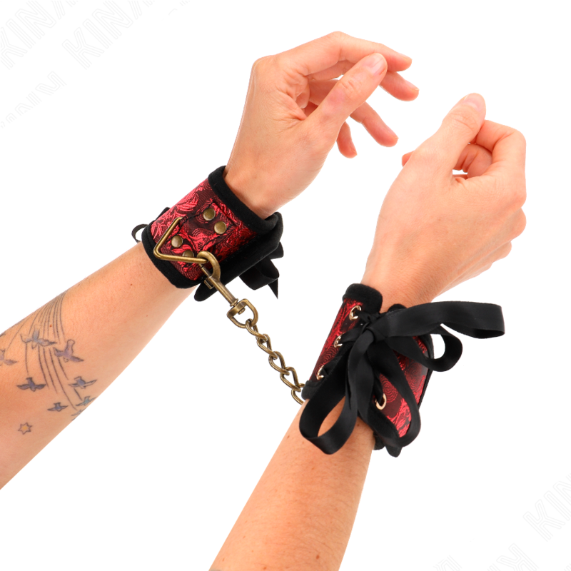 Kink - resistenza da polso scandalo dettagli in pizzo rosso-nero 24,5 cm x 6,5 cm