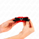 Kink - polso elastico in pizzo dettagli cuore rosso regolabile 22-35 cm-3