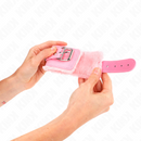 Kink - resistenza da polso imbottita in pelliccia rosa con cintura rosa regolabile 17-29 cm x 6 cm-3