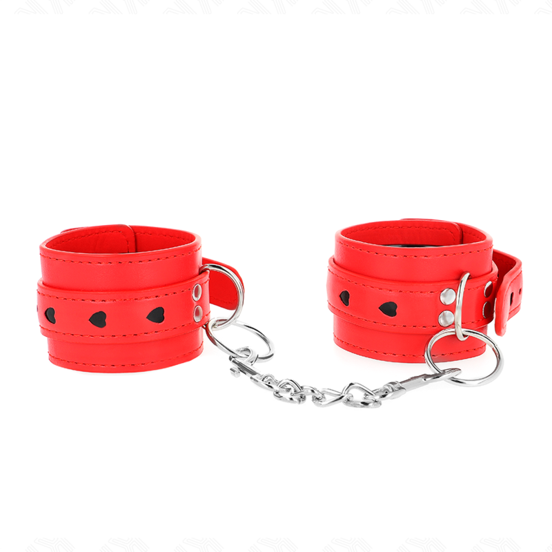 Kink - polso rosso con intarsio a cuore nero regolabile 21-28 cm x 5,5 cm-1