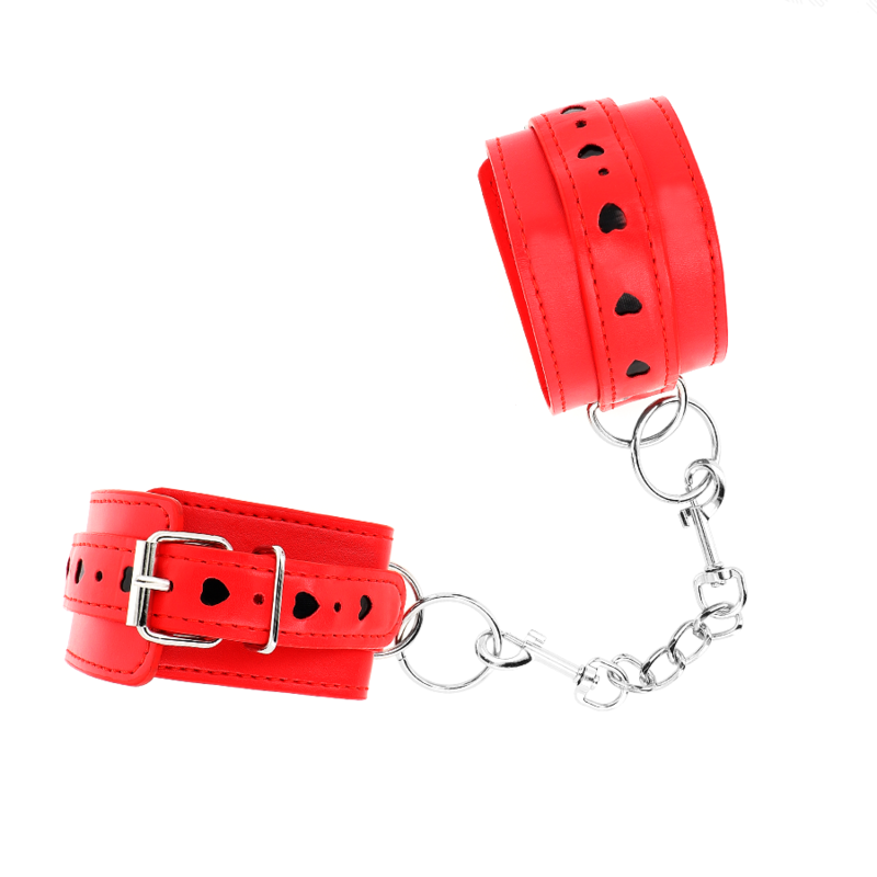 Kink - polso rosso con intarsio a cuore nero regolabile 21-28 cm x 5,5 cm-2
