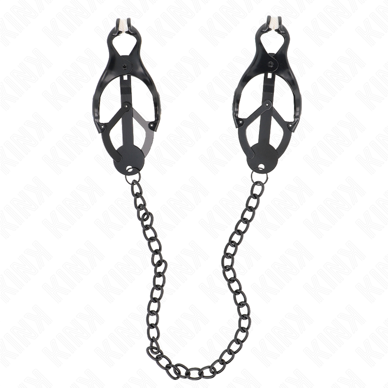 Kink - pinze per capezzoli trifoglio giapponese con catena nera 30 cm-1