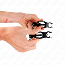 Kink - pinze per capezzoli trifoglio giapponese con catena nera 30 cm-2