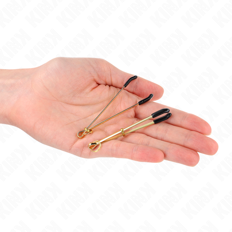 Kink - pinze per capezzoli sottili oro 7 cm-3