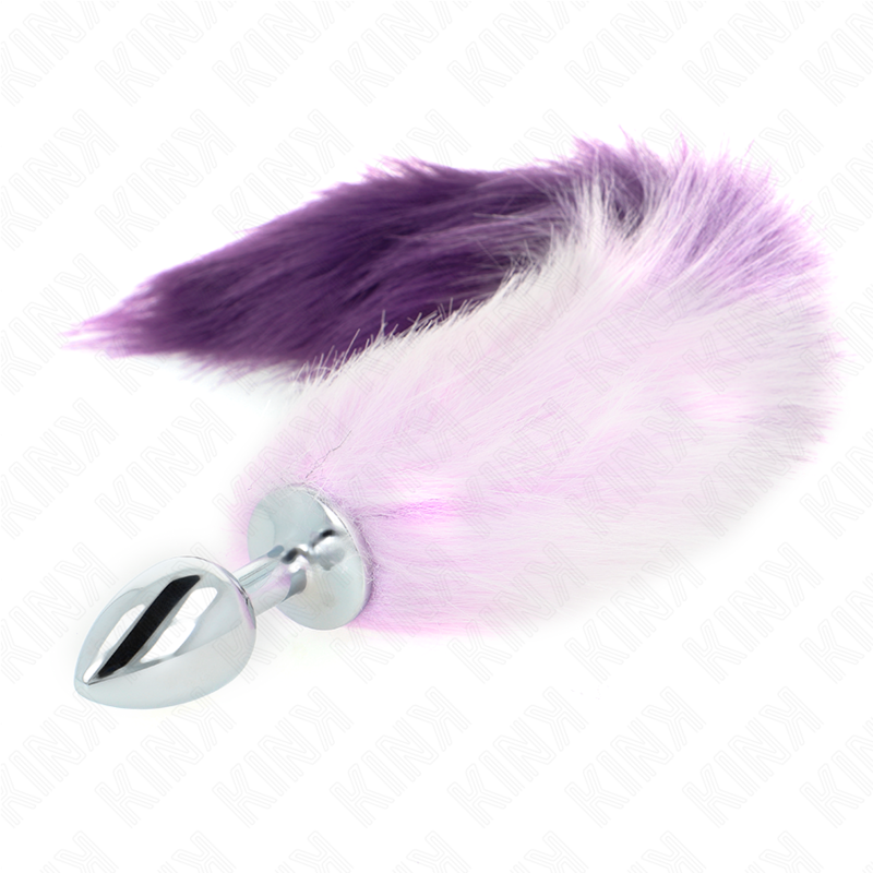Kink - plug anale taglia s 7 x 3 cm con coda sintetica 40 cm viola
