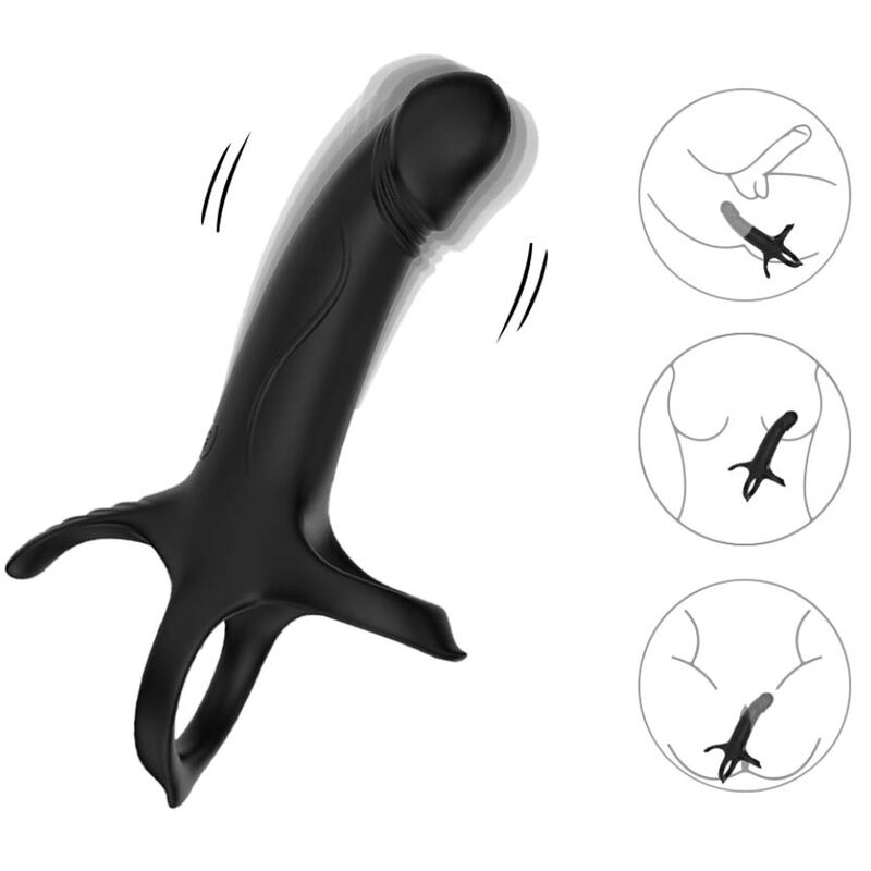 Armony - dildo con anello e vibratore nero-3