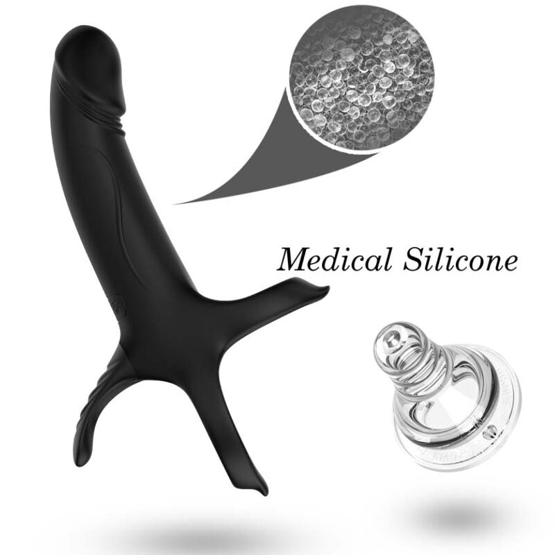 Armony - dildo con anello e vibratore nero-4