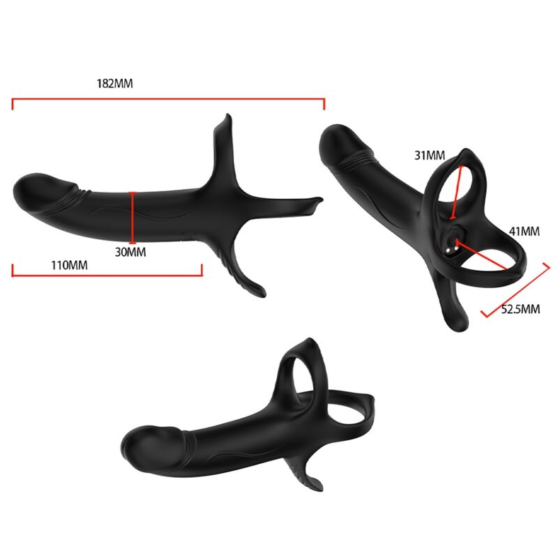 Armony - dildo con anello e vibratore nero-7