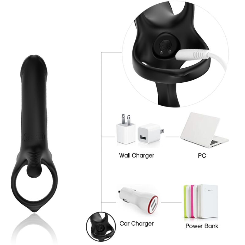 Armony - dildo con anello e vibratore nero-9