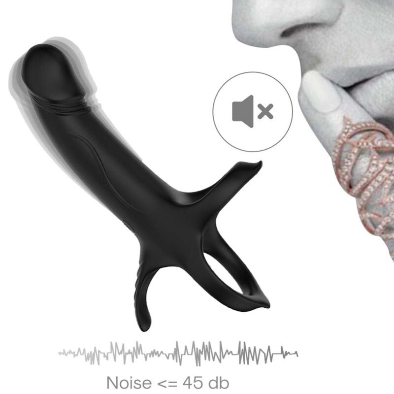 Armony - dildo con anello e vibratore nero-11