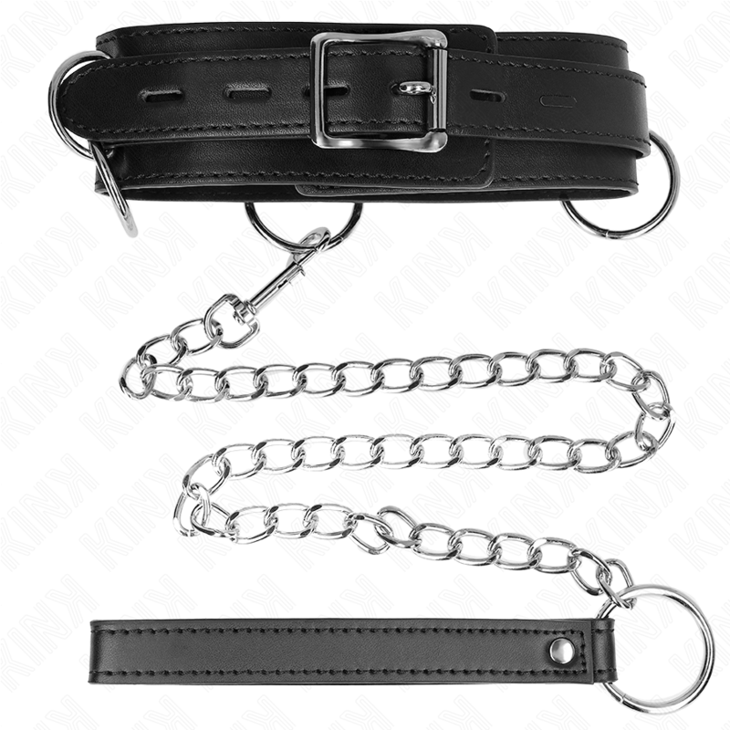 Kink - collana schiavitù 3 anelli con cinturino 80 cm 53 x 5 cm