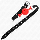 Kink - bavaglio in silicone intero 55 x 2 cm con sfera da 4 cm misura s rosso regolabile 35-51 cm