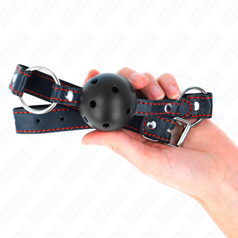 Kink - ball gag hollow hard nero modello 2 65 x 2,5 cm