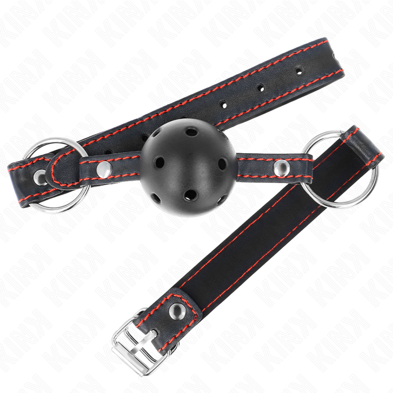 Kink - ball gag hollow hard nero modello 2 65 x 2,5 cm