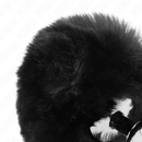 Kink - spina in acciaio inossidabile 7 x 3 cm con coda di coniglio in ecopelliccia nera 8 cm