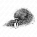 Kink - plug anale misura m 8 x 3,5 cm con coda sintetica 40 cm grigio