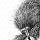 Kink - plug anale misura m 8 x 3,5 cm con coda sintetica 40 cm grigio