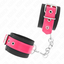 Kink - resistenza da polso in nylon nero con cintura in similpelle rosa lampone regolabile 19-29 cm x 5,1 cm