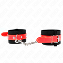 Kink - resistenza da polso in nylon nero con similpelle rosso regolabile 19-24 cm x 5,5 cm